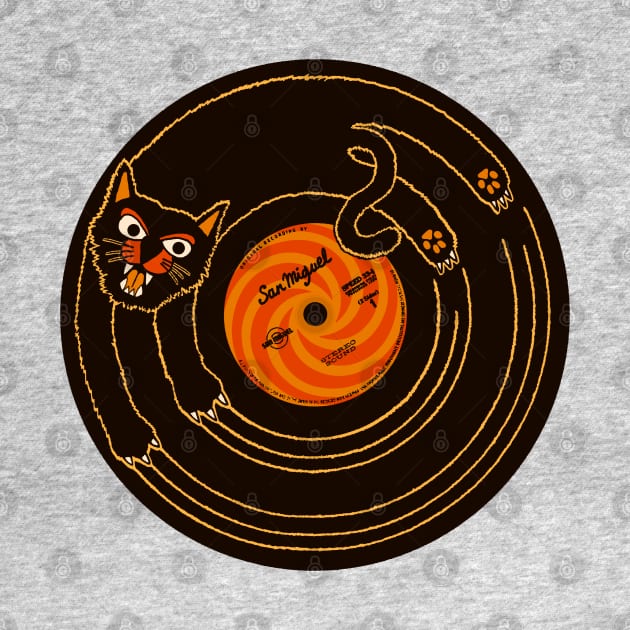 CAT SCRATCH / VINYL RECORD (brown and orange) by boozecruisecrew